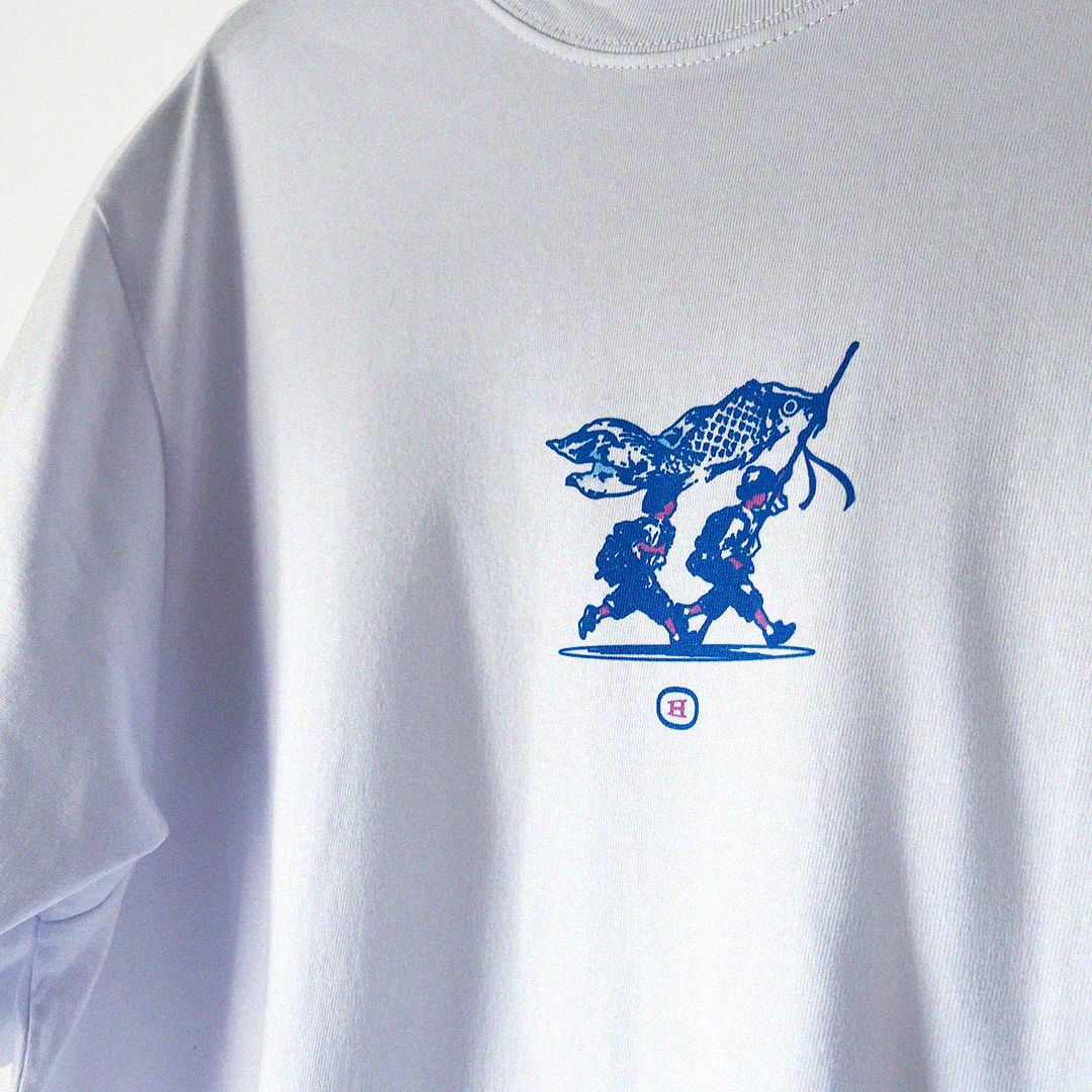'Koinobori' White Heavy Oversized T-shirt