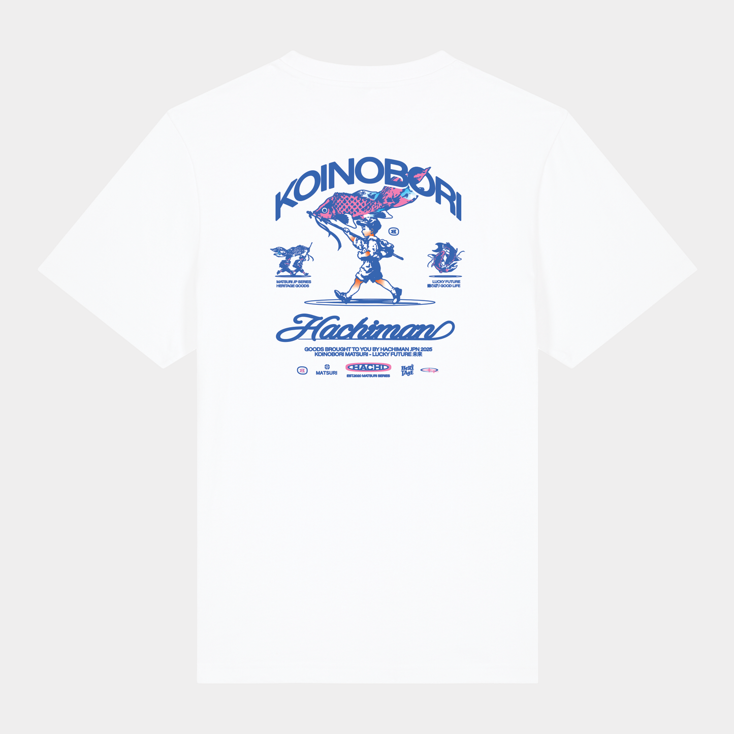 'Koinobori' White Heavy Oversized T-shirt