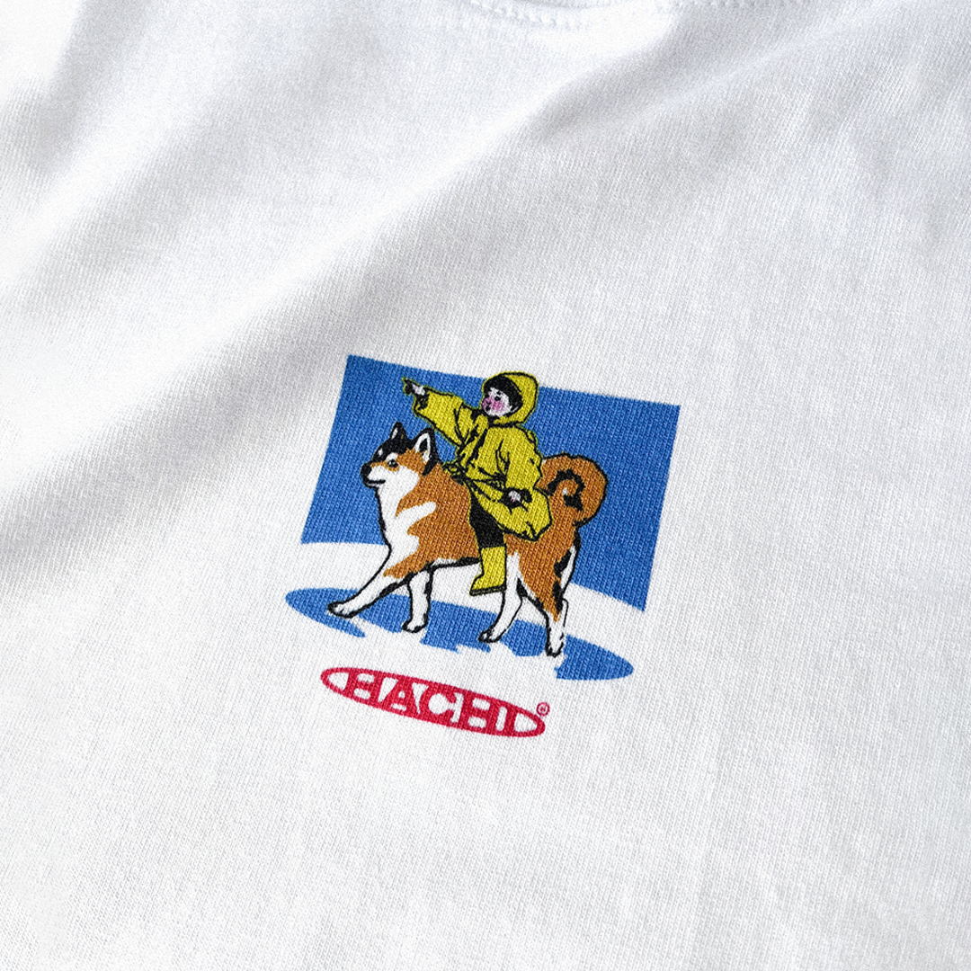 'Shiba' White Heavy Oversized T-shirt