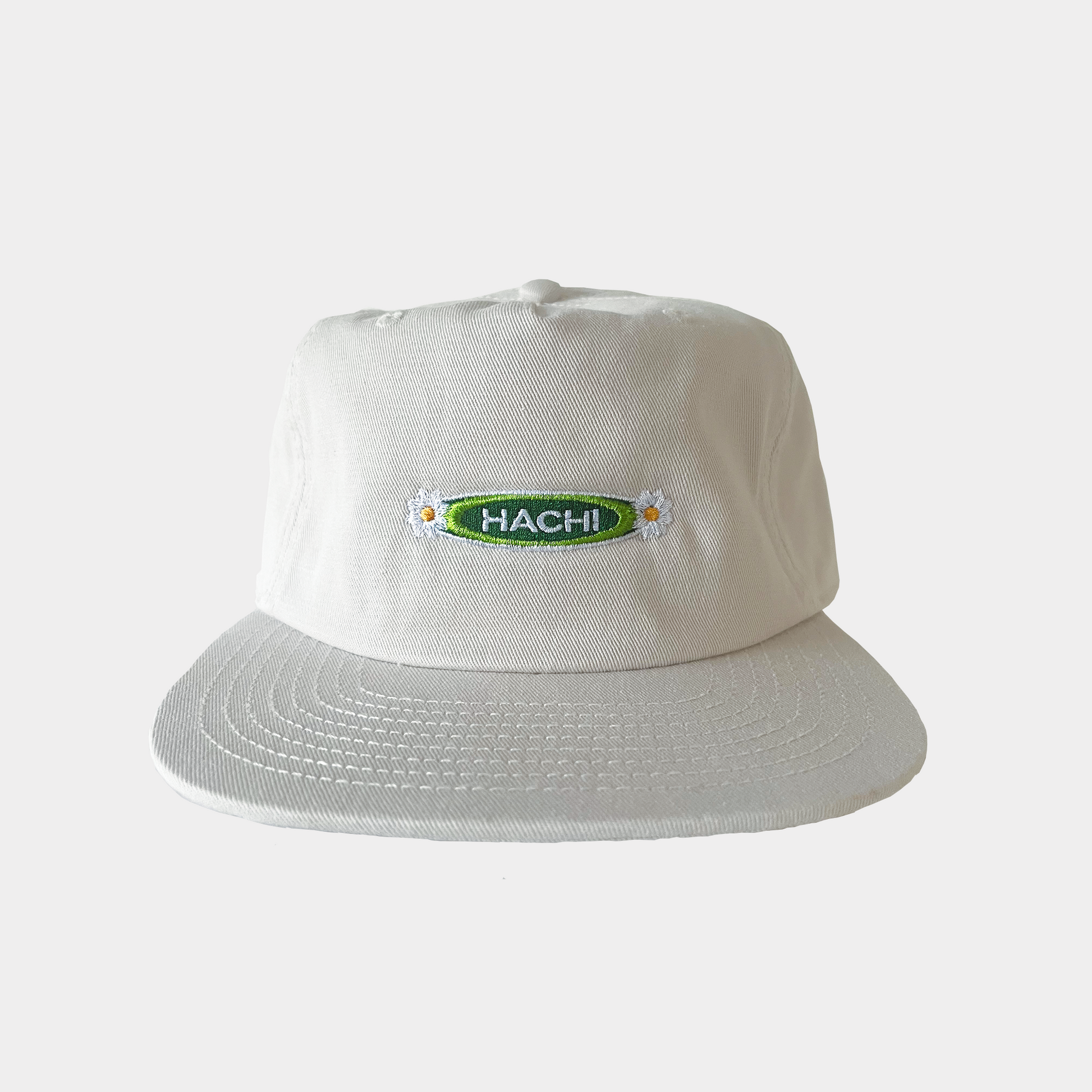 Hanami Daisy 5-panel cap, off-white, Hachi logo embroidery