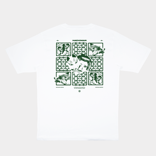 M043 'Oji Fox Parade' Raw-White Oversized T-shirt