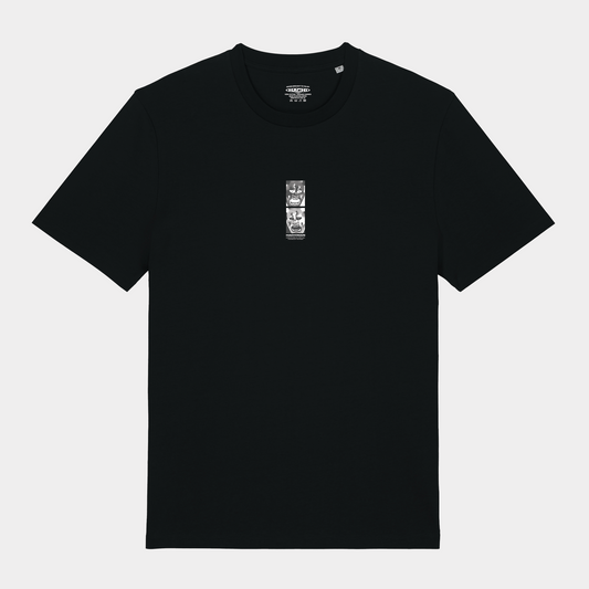 Aomori Black Organic T-shirt with Japanese demon graphic on the front.