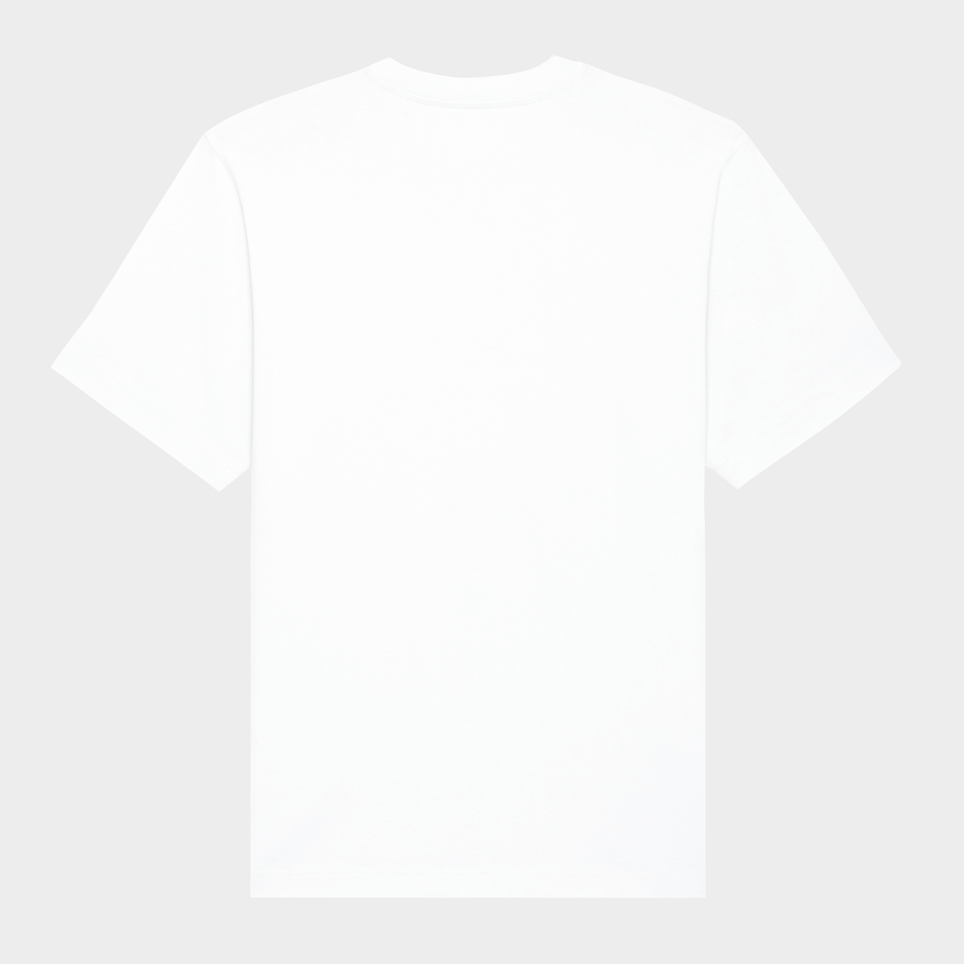 Back of a Hachiman JPN white oversized organic t-shirt
