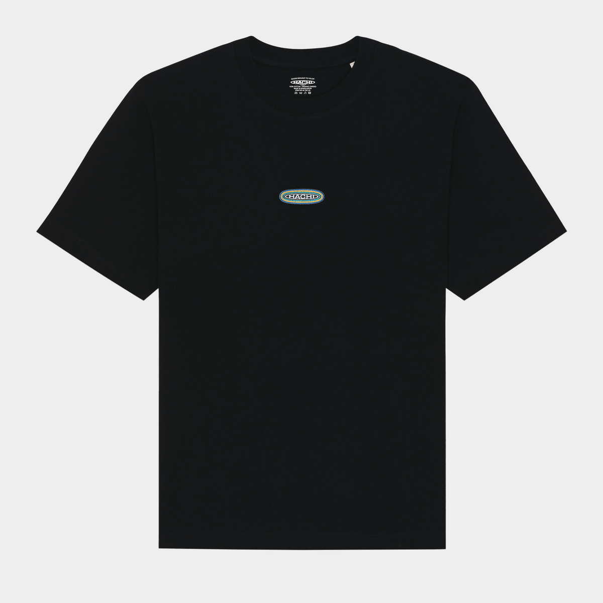 'Kasane' Embroidered Black Heavy Oversized T-shirt