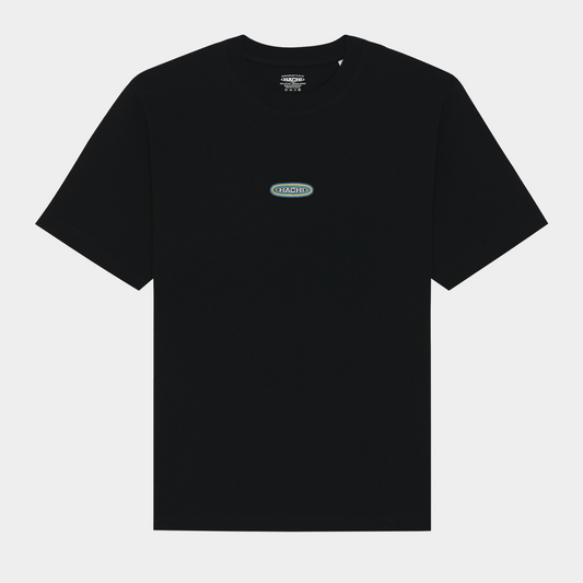 'Kasane' Embroidered Black Heavy Oversized T-shirt