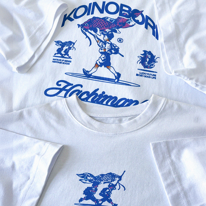 'Koinobori' White Heavy Oversized T-shirt