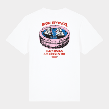 'Onsen' White Heavy Oversized T-shirt