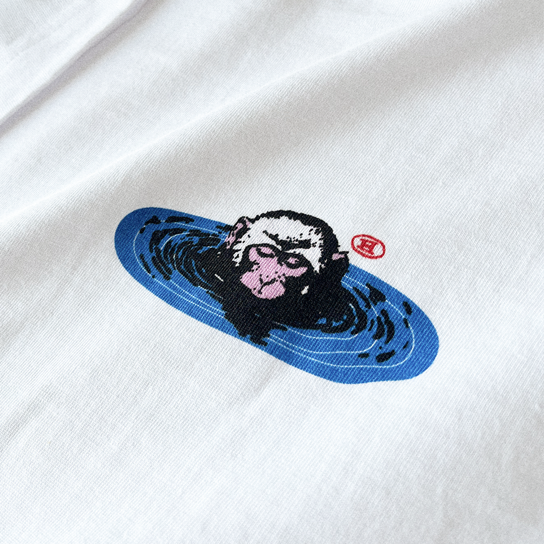 'Onsen' White Heavy Oversized T-shirt